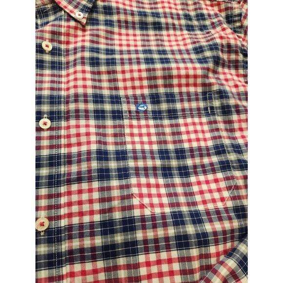 Southern Tide plaid chest pocket button up mens 2XL shirt Skipjack Logo cotton - Picture 3 of 9